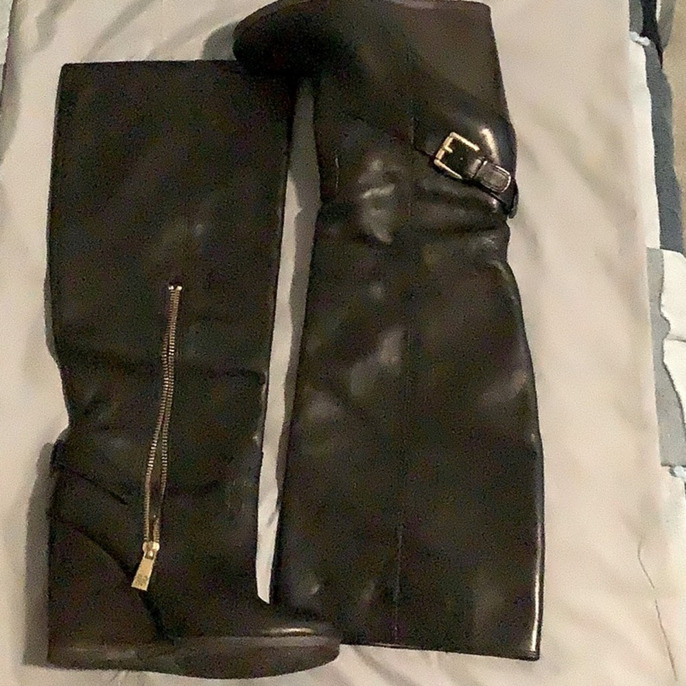 Coach Leather Wedge Boots - size 6.5